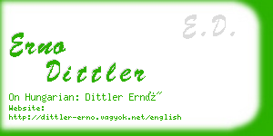 erno dittler business card